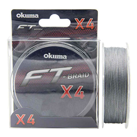 Okuma FT-x4 Braided Line Grey Örgü İp Olta Misinası 300mt Grey-0,285 mm