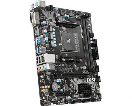 MSI A320M-A PRO AM4 DDR4 3200(OC) DVI HDMI USB3.2 mATX Anakart