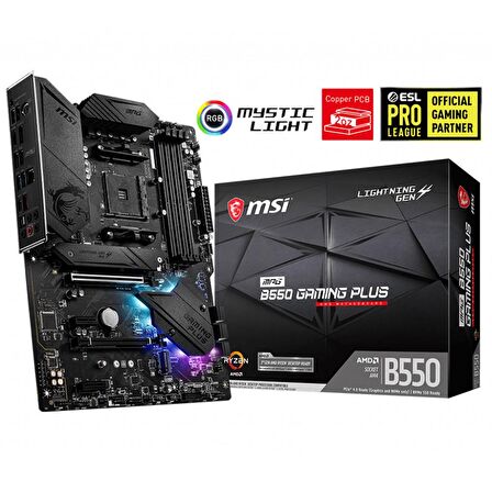 MSI MPG B550 Plus AMD B550 AM4 DDR4 4400 MHz Gaming Anakart