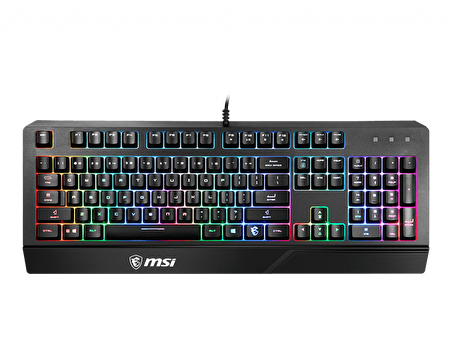 MSI GG VIGOR GK20 TR GAMING KEYBOARD RAINBOW ARKA AYDINLATMA ANTIGHOSTING MEMBRAN SIVI DOKULMESINE DAYANIKLI OYUNCU KLAVYESI TURKCE Q