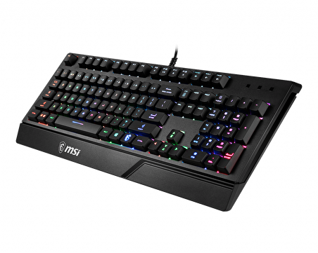 MSI GG VIGOR GK20 TR GAMING KEYBOARD RAINBOW ARKA AYDINLATMA ANTIGHOSTING MEMBRAN SIVI DOKULMESINE DAYANIKLI OYUNCU KLAVYESI TURKCE Q