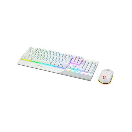 MSI GG VIGOR GK30 COMBO WHITE TR GK30 OYUNCU KLAVYESI BEYAZ VE CLUTCH GM11 OYUNCU FARESI BEYAZ