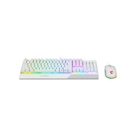 MSI GG VIGOR GK30 COMBO WHITE TR GK30 OYUNCU KLAVYESI BEYAZ VE CLUTCH GM11 OYUNCU FARESI BEYAZ