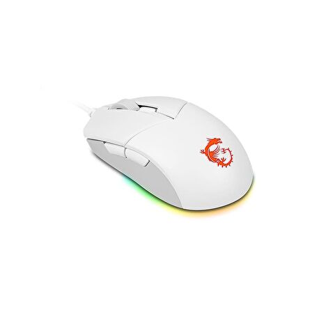 MSI GG CLUTCH GM11 WHITE GAMING MOUSE 5.000 DPI OPTIK SENSOR RGB LED MYSTIC LIGHT OYUNCU FARESI BEYAZ