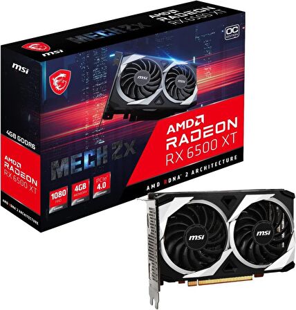 MSI MECH 2X RX 6500 64 Bit GDDR6 4 GB Ekran Kartı