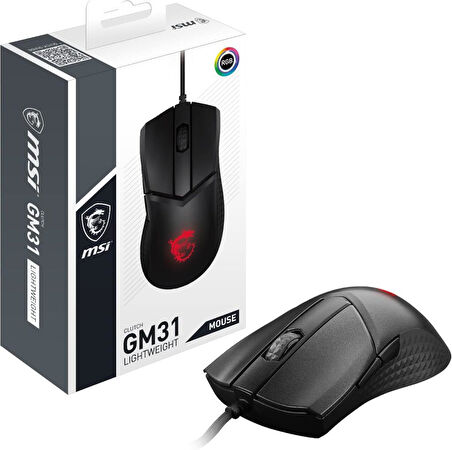 MSI Clutch GM31 Lightweight RGB Makrolu Şarjlı Ergonomik Optik Kablolu Oyuncu Mouse Outlet