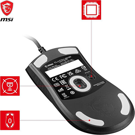 MSI Clutch GM31 Lightweight RGB Makrolu Şarjlı Ergonomik Optik Kablolu Oyuncu Mouse Outlet