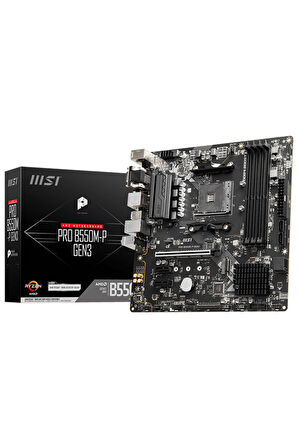 MSI Pro B550m-p Gen3 Amd B550 Soket Am4 Ddr4 4400(OC)mhz Matx Gaming (OYUNCU) Anakart OUTLET