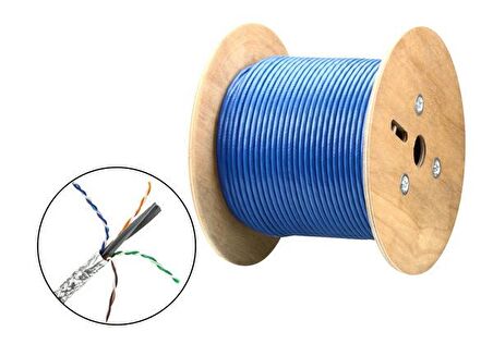 Aten 2L-2910 305 Mt CAT6A S-FTP  23AWG Mavi Data Kablosu
