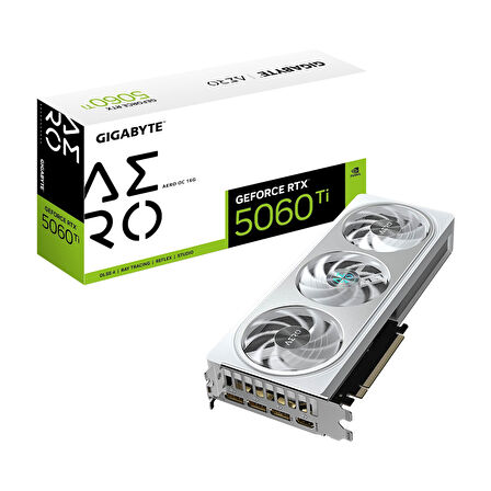 Gigabyte GeForce RTX 5060TI AERO OC GV-N506TAERO OC-16GD GDDR7 16GB 128Bit Gaming (Oyuncu) Ekran Kartı