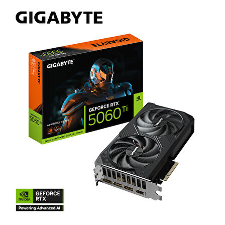 GIGABYTE GV-N506TWF2OC-16GD, RTX5060TI, WINDFORCE OC, 16Gb, GDDR7, 128BIT, 2 Fanlı, 1xHDMI, 3xDP, GAMING Ekran KARTI