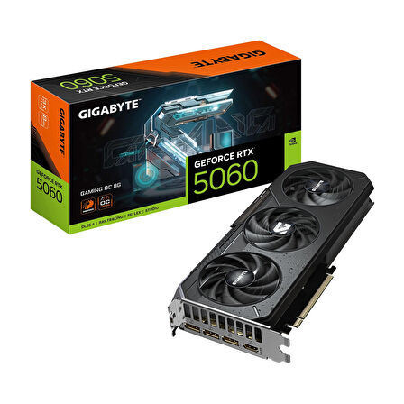 Gigabyte GeForce RTX5060 GAMING OC GV-N5060GAMOC-8GD GDDR7 8GB 128Bit Gaming (Oyuncu) Ekran Kartı