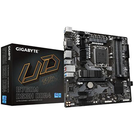 Gigabyte B760M-DS3H-DDR4 Intel B760 Soket 1700 5333MHz mATX Gaming Anakart