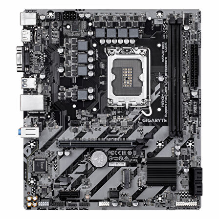 Gigabyte H810M H DDR5 (6400MHz)OC M.2 VGA/HDMI PCIe 4.0 1851P mATX Anakart