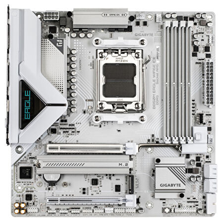 Gigabyte B850M EAGLE WIFI6E ICE AM5 DDR5 8200MHz (OC) mATX Gaming (Oyuncu) Anakart