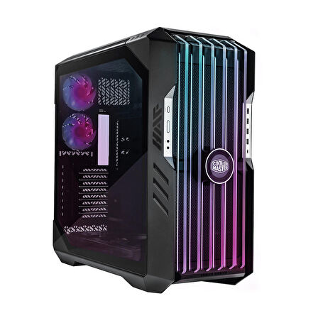 COOLERMASTER CM HAF700 EVO Tempered Glass ARGB Ledli LCD Ekran Mesh Ön Panel, Titanyum Gri Renkli FullTower Kasa