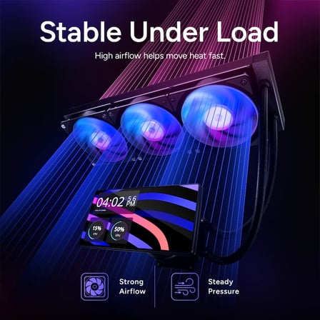 CM MasterLiquid Core LCD Siyah 360 6" TFT LCD Ekranlı ARGB FANLI Sıvı Soğutma Kiti (İntel 1851/AM5)
