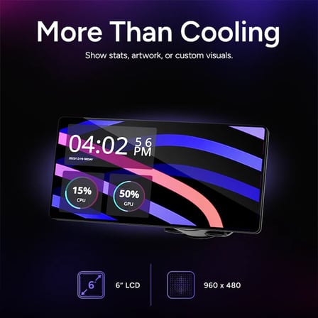 CM MasterLiquid Core LCD Beyaz 360 6" TFT LCD Ekranlı ARGB FANLI Sıvı Soğutma Kiti (İntel 1851/AM5)