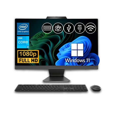 Asus i3-1215U 24GB DDR5 2TB M.2 SSD A3402WVAK-I38256B0D ATL34  23.8" W11Pro  All In One Bilgisayar 
