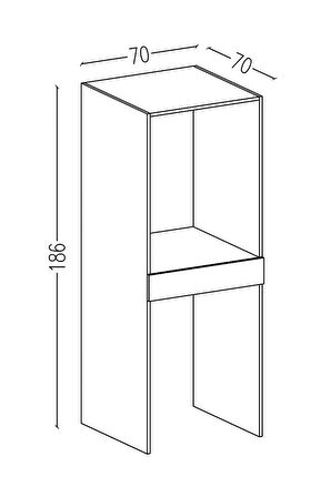 Arya 70 Cm Çamaşır Ve Kurutma Makinesi Dolabı