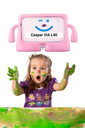 CASPER Via L40-G 10.4 inç Uyumlu Fuchsia iBuy Standlı Eğlenceli Çocuk Ruhlu Tablet Kılıfı