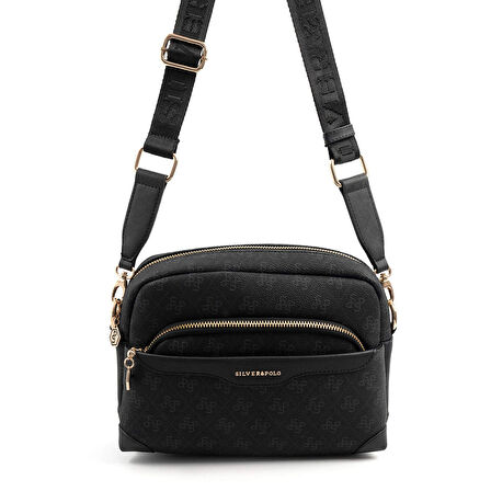 Silver Polo  Kadın Çapraz Çanta 1201-47240 SILVER POLO ÇAPRAZ Kadın ÇANTASI M178 SİYAH-MAT SİYAH