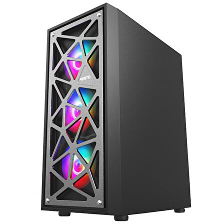 Vento VG12A 650W 80+ 4x120mm RGB Fan Temperli Cam USB 3.0 Mesh ATX Mid-Tower Gaming (Oyuncu) Kasa