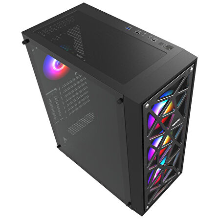 Vento VG12A 650W 80+ 4x120mm RGB Fan Temperli Cam USB 3.0 Mesh ATX Mid-Tower Gaming (Oyuncu) Kasa