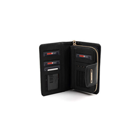 Silver Polo  Kadın Portföy Çantası 1202-47254 SILVER POLO BAYAN PORTFÖY M178 FÜME-MAT SİYAH