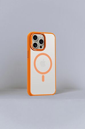 iPhone 15 Pro  Uyumlu Fuchsia Magsafe Arka  Kapak