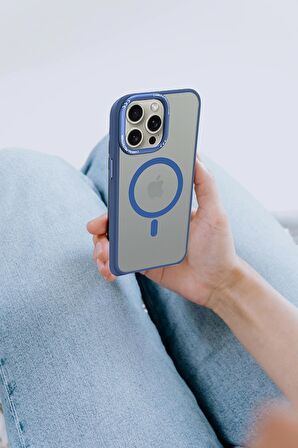 iPhone 15 Pro Max Uyumlu Fuchsia Magsafe Arka  Kapak