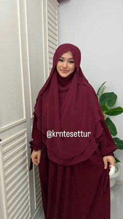 Kolları bağlamalı elbise 2 katlı gölgeli sufle