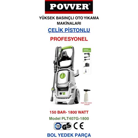Profesyonel (Bakır Sargılı) İndüksiyon Motorlu Yüksek Basınçlı Yıkama Makinesi (1800 W - 150 Bar)