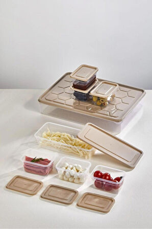  8 Parça Piknik Seti Saklama Kabı ( Kapak renleri farklılık göstere bilir )