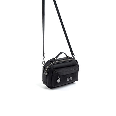 Silver Polo  Kadın Çapraz Çanta 1186-47334 SILVER POLO ÇAPRAZ BAYAN ÇANTASI M86 SİYAH-MAT SİYAH