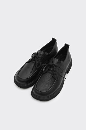 Hakiki Deri Bağcıklı Kadın Casual Ayakkabı 