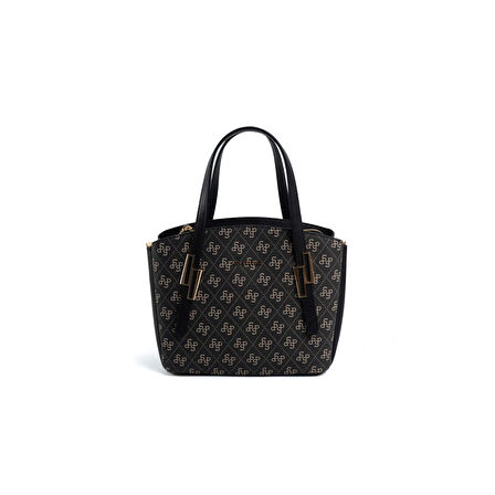 Silver Polo  Kadın Omuz Çantası 1021-47349 SILVER POLO BAYAN ÇANTASI M178 FÜME-MAT SİYAH