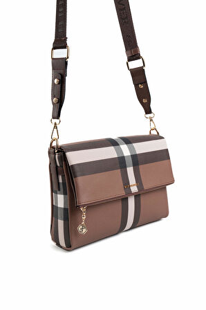 Silver Polo  Kadın Çapraz Çanta 963-47361 SILVER POLO ÇAPRAZ BAYAN ÇANTASI MK85 KOYU KAHVE-MAT KAHVE