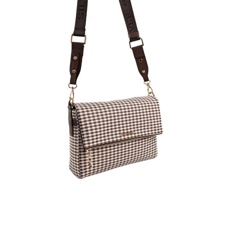 Silver Polo  Kadın Çapraz Çanta 963-47362 SILVER POLO ÇAPRAZ BAYAN ÇANTASI M191 KAHVE SARI-MAT KAHVE