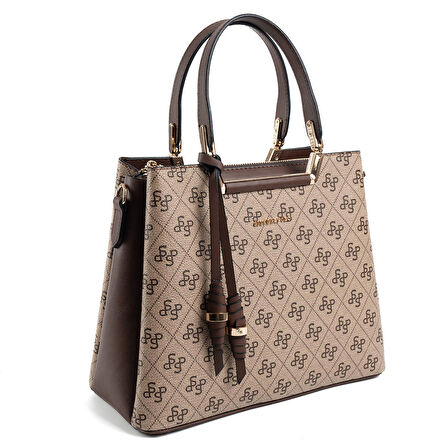 Silver Polo  Kadın Omuz Çantası 969-47365 SILVER POLO M178 KOYU BEJ-MAT KAHVE