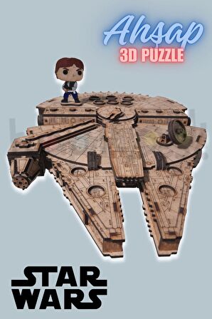 3d Ahşap Puzzle Star Wars Millennium Falcon Yapboz Savaş Uzay Gemisi Puzzle Hobi Seti ve Yapıştırıcı