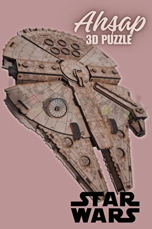 3d Ahşap Puzzle Star Wars Millennium Falcon Yapboz Savaş Uzay Gemisi Puzzle Hobi Seti ve Yapıştırıcı