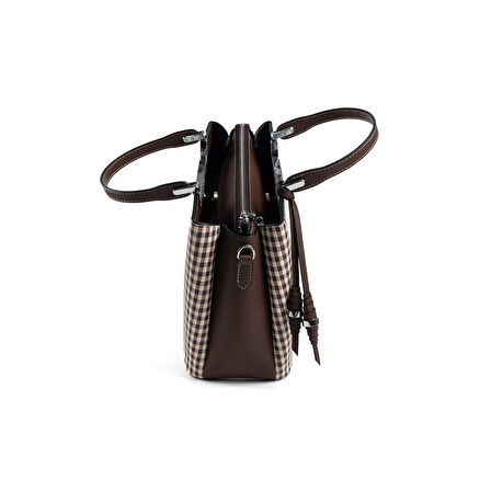 Silver Polo  Kadın Omuz Çantası 969-47368 SILVER POLO BAYAN ÇANTASI M191 KAHVE SARI-MAT KAHVE