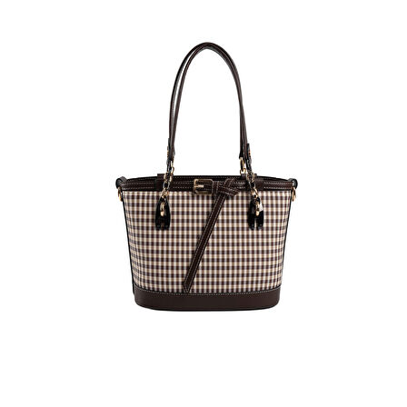 Silver Polo  Kadın Omuz Çantası 1155-47371 SILVER POLO Kadın ÇANTASI M191 KAHVE SARI-MAT KAHVE