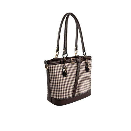 Silver Polo  Kadın Omuz Çantası 1155-47371 SILVER POLO Kadın ÇANTASI M191 KAHVE SARI-MAT KAHVE