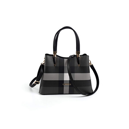 Silver Polo  Kadın Omuz Çantası 1205-47379 SILVER POLO BAYAN ÇANTASI M129 SİYAH-MAT SİYAH