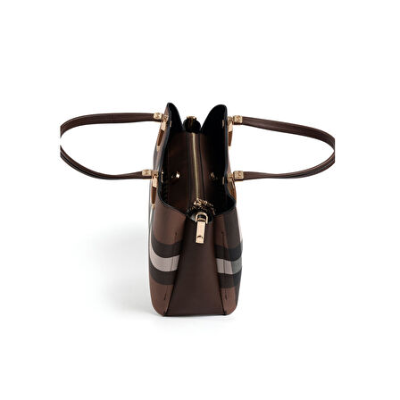 Silver Polo  Kadın Omuz Çantası 1205-47382 SILVER POLO Kadın ÇANTASI MK85 KOYU KAHVE-MAT KAHVE