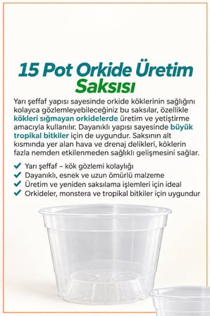 15 Pot Orkide Üretim Saksısı - 2 Adet
