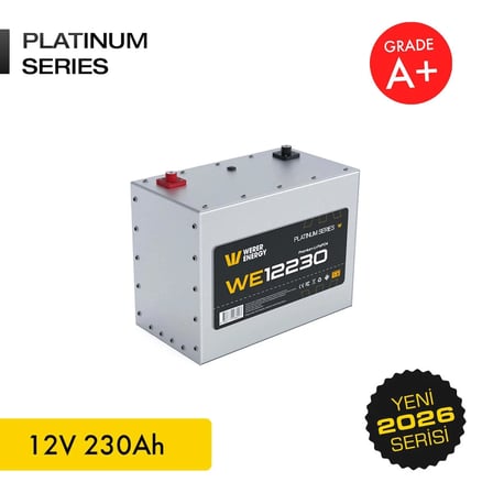 12V 230Ah LiFePO4 Platinum Series Bluetooth'lu Lityum Demir Fosfat Akü/Batarya