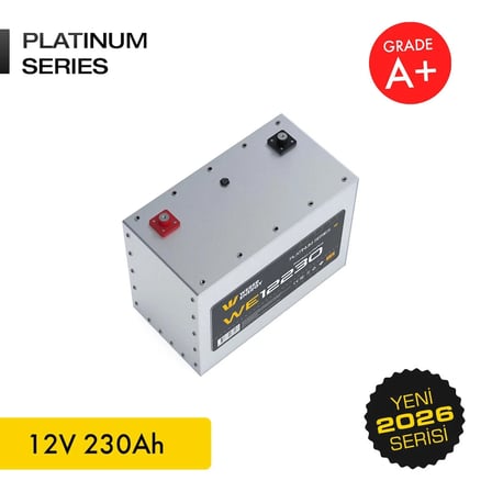 12V 230Ah LiFePO4 Platinum Series Bluetooth'lu Lityum Demir Fosfat Akü/Batarya